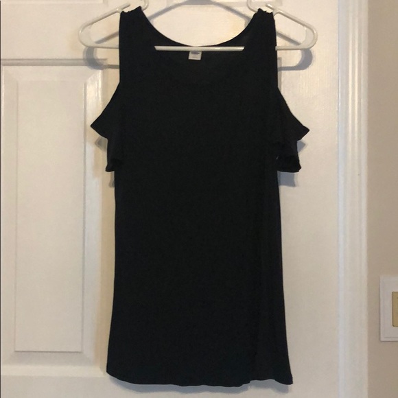 EUC Old Navy open shoulder flutter sleeve shirt - Picture 2 of 5